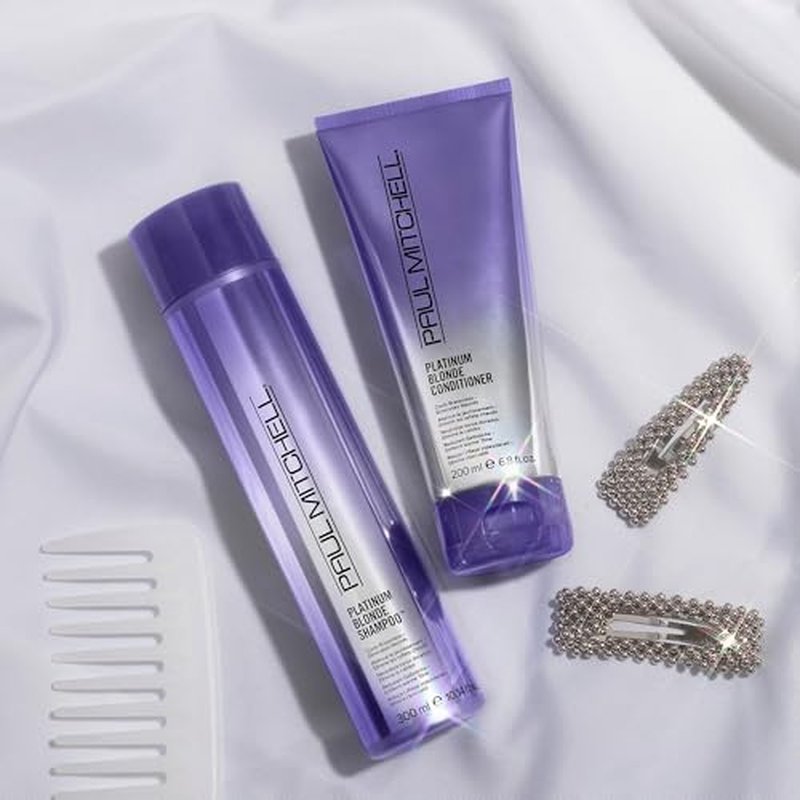Paul Mitchell Platinum Blonde Purple Conditioner, Cools Brassiness + Eliminates Warmth, For Color-Treated Hair + Naturally Light Hair Colors, 6.8 fl. oz.