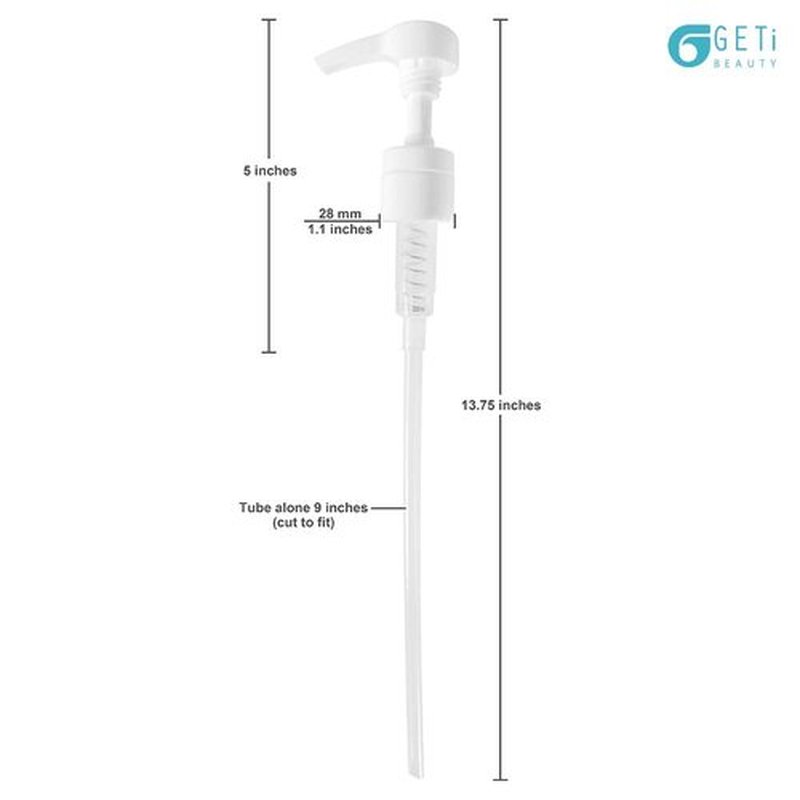2-Pack Liter 33.8 oz Shampoo Conditioner Pump Dispenser | Fits Most Salon Brand Liter Size Bottles with a 1-inch Wide Opening | White | by Geti Beauty