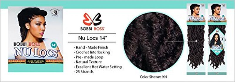 Bobbi Boss Synthetic Hair Crochet Braids African Roots Braid Collection Nu Locs 14" (4-PACK, 99J)