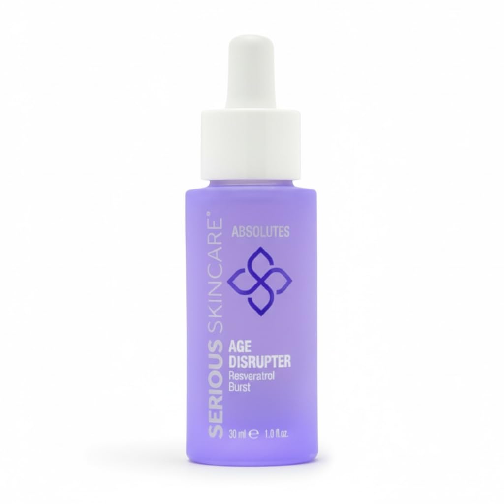 Serious Skincare Absolutes Age Disrupter Facial Treatment Serum with Resveratrol for Smooth & Radiant Skin - Grape Skin Stem Cells - Improve Elasticity - 1 oz.