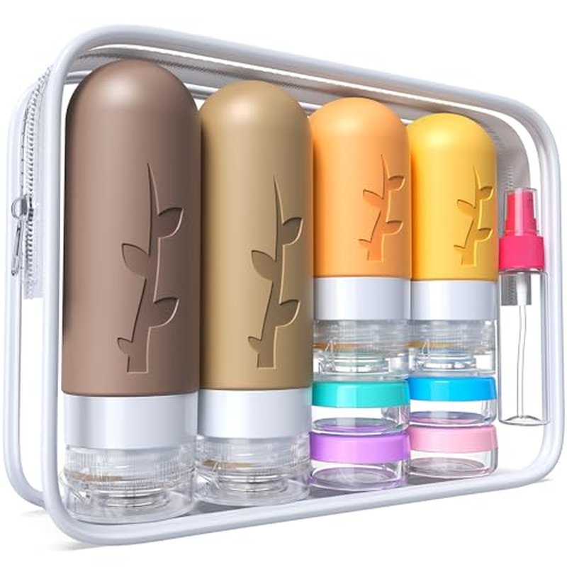 Travel Containers for Toiletries, 18pack TSA Approved Travel Size Containers for Toiletries,travel bottles for Toiletries,travel Jars or Personal Travel Essentials