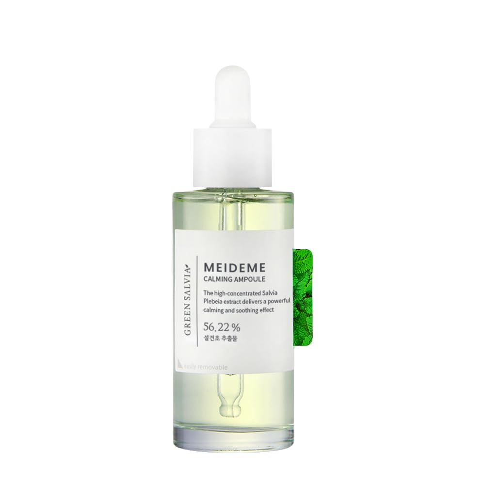 MEIDEME Green Salvia Calming Ampoule (50ml) - Soothing and Hydrating Face Moisturizer for Oil Balance, Korean Serum