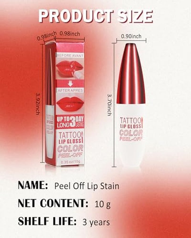 Peel Off Lip Stain - Pink Matte Lip Liner Stain Waterproof Long Lasting 24H, Highly Pigmented Lip Tattoo Peel Off Lip Tint Stain, Transfer-Proof and Non-Stick Cup, Liquid Lip Gloss Makeup for Women-01