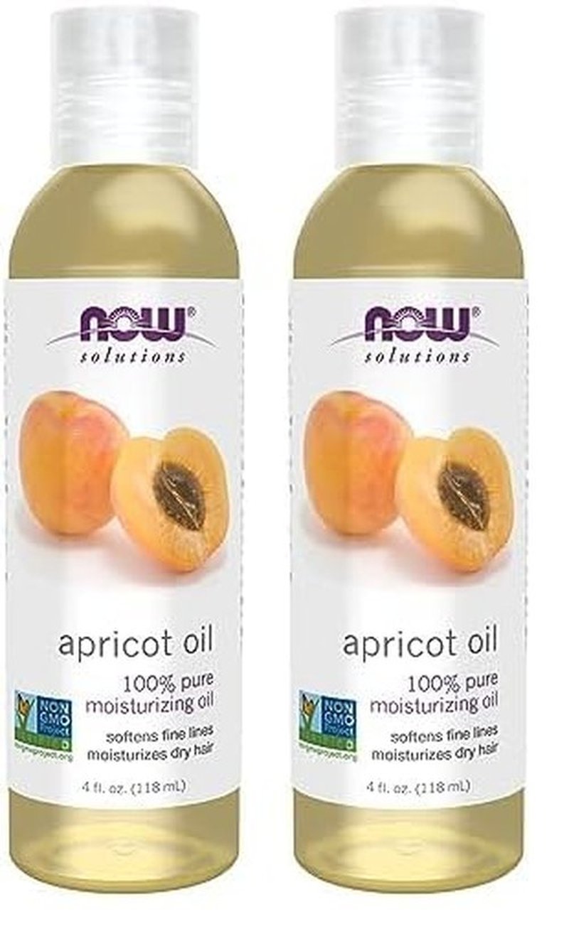NOW Solutions, Apricot Kernel Oil, Hair Moisturizer, Rejuvenating Skin Oil, Softens Fine Lines, 4-Ounce (Pack of 2)
