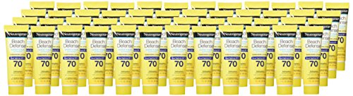 Neutrogena Beach Defense Water Resistant Sunscreen Body Lotion with Broad Spectrum SPF 70, Oil-Free and Fast-Absorbing, 1 Fl Oz (Pack of 48)