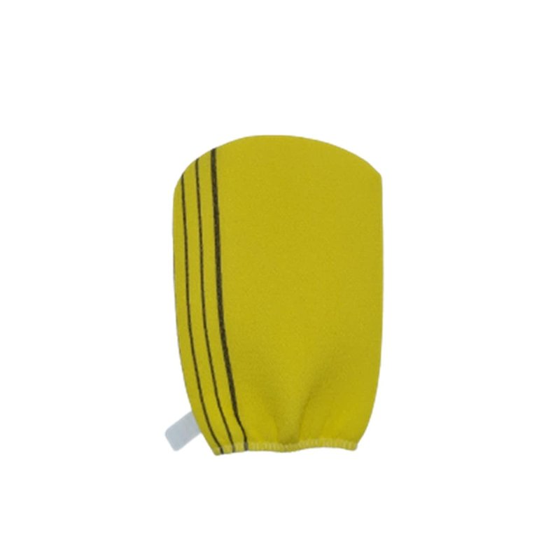 RE:AU Korean Asian Exfoliating Body Scrub Glove Towel Washcloth/Korean Bath Shower Sponge 3 Pieces (7 inch x 4.7 inch) (Yellow 3PCS)