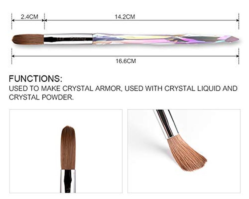 Rolabling Nail Art Brush Acrylic Brush Nail Pen with Symphony Diamond Handle Manicure Design Nail Art Tool (14#)