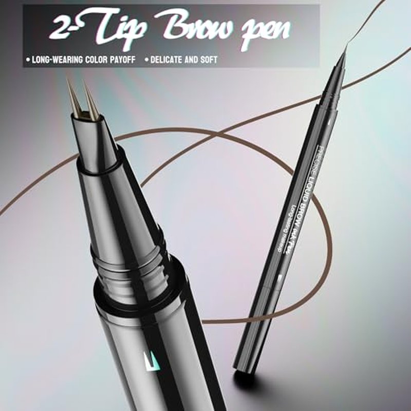 Hello Kiss Microblading Eyebrow Pen, Hello Kiss Liquid Eyebrow Pen, Curved Eyebrow Pen, Trailott Eyebrow Pen, Hellokiss Microblading Eyebrow Pen, Magical Curved Brow Pen (5Pcs Mixed)