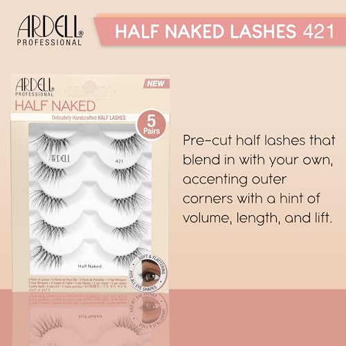 Ardell Half Naked Lashes - 421, Delicately Handcrafted Half Lashes, 5-pairs, 1-pack