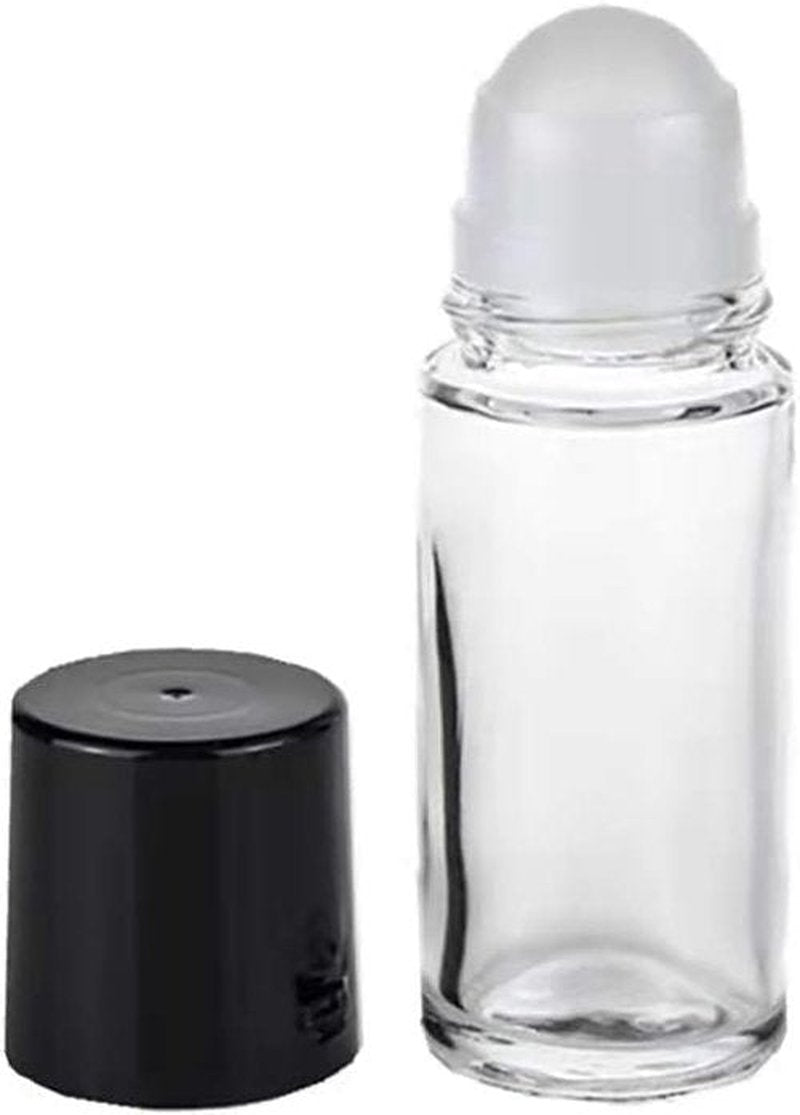 2 Pcs Clear Empty Glass Essential Oil Roller Bottles Vials Containers Refillable Roll-on Bottles with Funnel 30ML Refillable Cosmetic Containers Roller Bottles Roller Balls for Essential Oils (Brown)