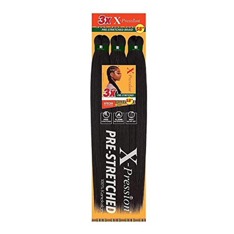 Sensationnel Xpression prestretched braiding hair - 3x xpression 58inch kanekalon fiber flame retardant smooth yaki braid - 3x x-pression 58 inch (1 pack, SM1B/27)