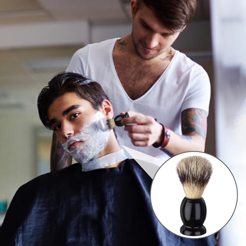7Pcs Men Shaving Brushes Wood Handle, Professional Salon Tools Hand Crafted Shaving Brush Wood Handle Shave Brushes Handmade Pure Badger Hair Brush for Men Beard