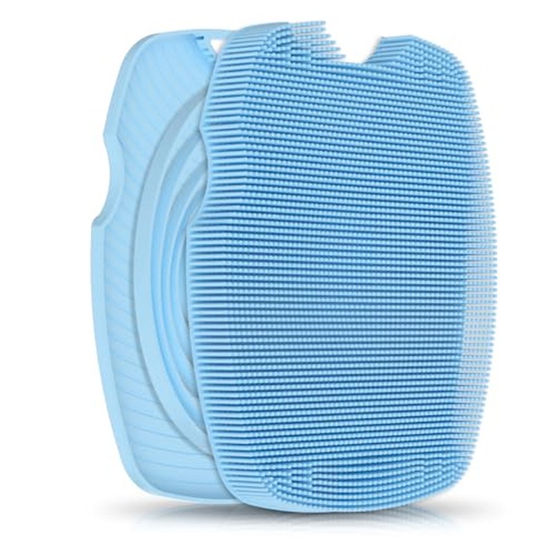 Zinc Infused - Silicone Body Scrubber,Exfoliating Body Scrubber for Sensitive Skin, Sustainable Shower Scrubber for Body, Body Scrubber for Shower and Body Care Routine - Azure