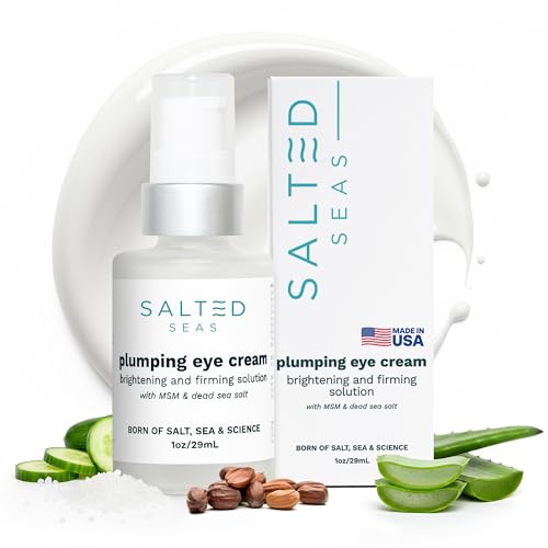 Plumping Eye Cream ? Made in USA - Hydrating, Firming, Brightening Under Eye Treatment for Dark Circles, Puffiness & Fine Lines ? Anti-Aging Skincare with Ocean Minerals & Hyaluronic Acid