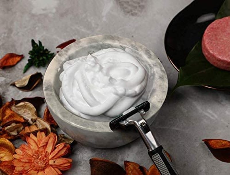 URBAN SOMBRERO ShayVe Shaving Bowl for Shaving Soap & Cream — Marble Shave Bowl For Shaving Soap & Cream — Exquisite Heat Insulated Wet Shaving Kit Addition (Light Grey Marble)