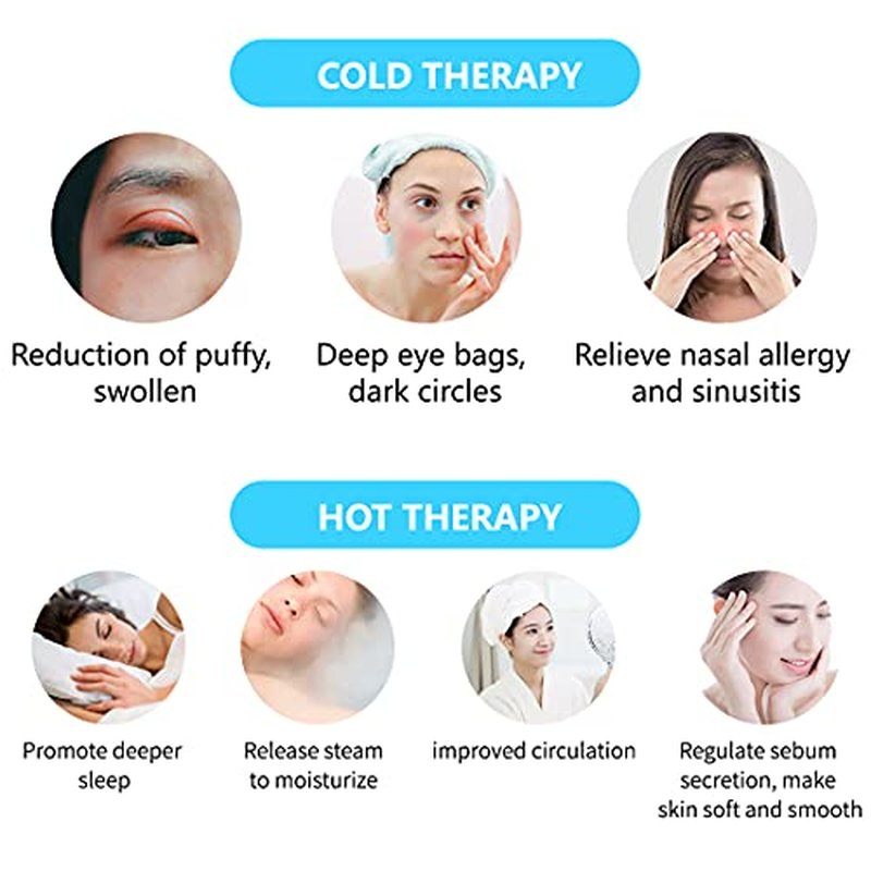 Cold Face Eye Mask, Cooling Mask, Reusable Cold Mask for Hot and Cold Treatment for Eye Strain, Eye Swelling, Eye Redness, Puffy Eyes, Dark Circles, Smooth Fine Lines, and Eye Recover. 2 PCS, Pink