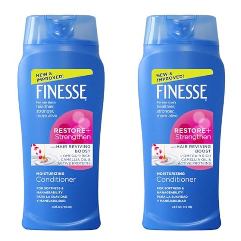 FINESSE Restore + Strengthen Moisturizing Conditioner, 24 oz, Moisturize & Repair Dry or Damaged Hair for Soft, Healthy Looking Hair (Pack of 2)