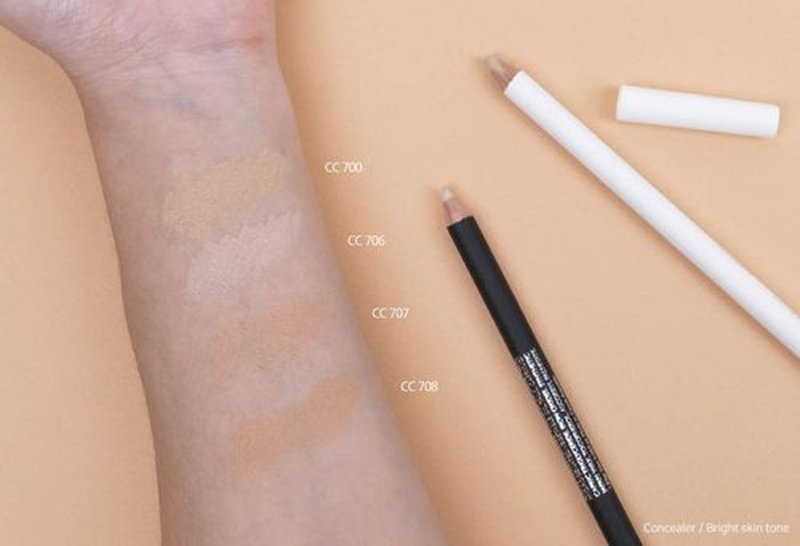 [K-Beauty Makeup] Courcelles Concealer Pencil CC706/CC707/CC708, Hard type-Natural Cover, light, medium, dark beige (CC706-Light Beige)