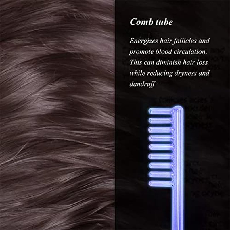 Electrode Wand Glass Tube Handheld Spare Parts for Hi Frequency Instrument Elitzia ETJX006AS (Blue Comb)
