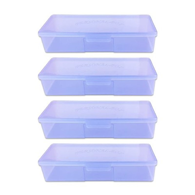 Beauticom Personal Box Storage Case for Professional Manicurist Nails Pedicure (Large Size) (4 Pieces, PURPLE)
