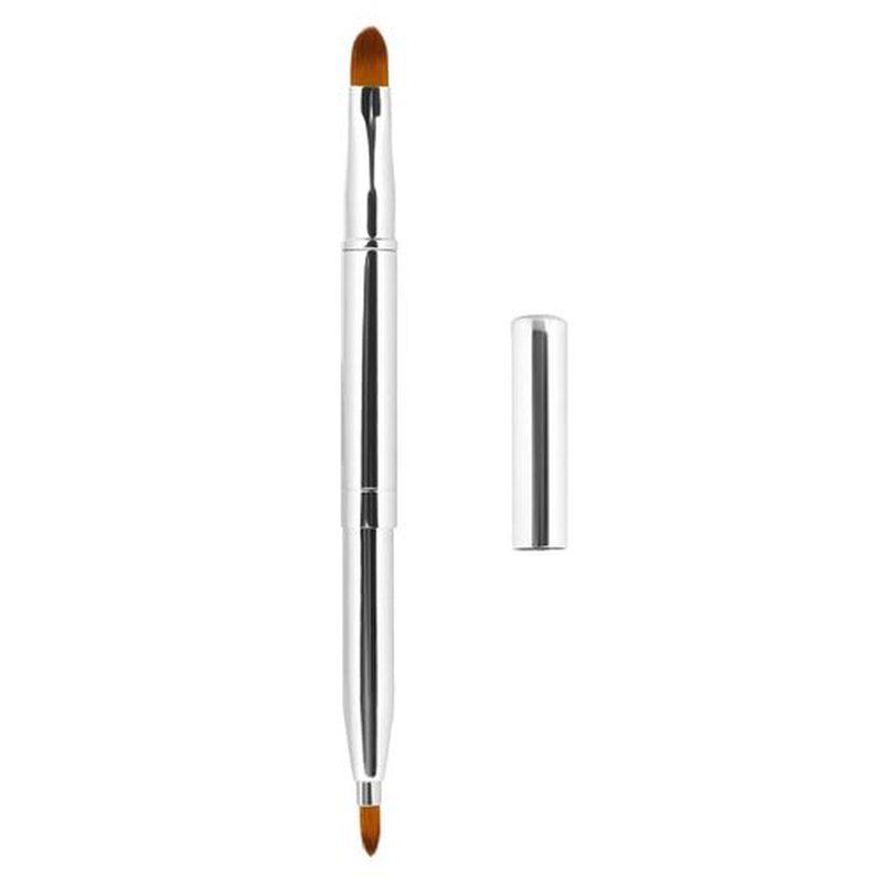 Exquisite Professional Lip Brush Applicators-Retractable Lipstick Brushes- Lipstick Gloss Makeup Brush Tool For Women and Girls (Bright Silver)
