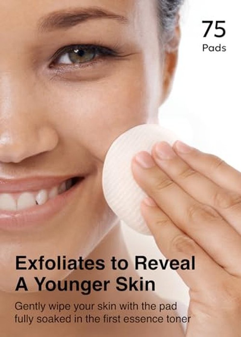 MISSHA Time Revolution The First Essence Toner Pads (75 pads) - Exfoliating Pads Enhanced with AHA, Moisturizing, Larger Size, Advanced Ferment Absorption