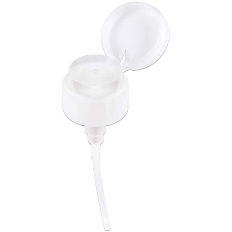 7oz Push Down Pump Dispenser Flip Top Cap Refillable Empty Bottle - Clear with Word Imprint - Lockable Travel Cosmetic Packaging Empty Bottle for Nail Polish Manicure