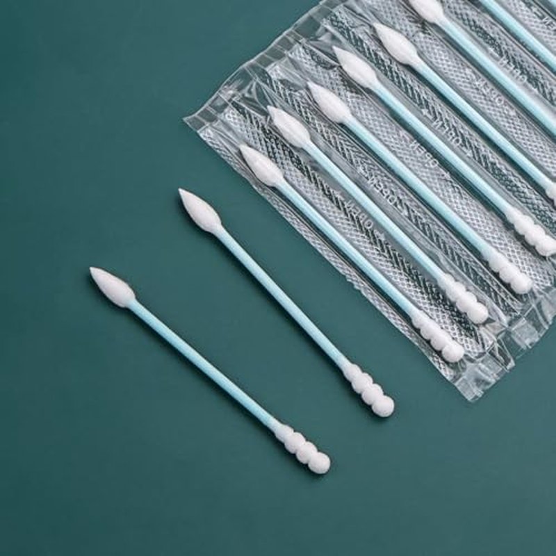 300 Count Individually Wrapped Cotton Swabs, Travel Cotton Swabs, Cotton Stick, Spiral Pointed Cotton Swab, Individually Wrapped Spiral Pointed Swabs for Ear,Makeup,Clean (Blue)
