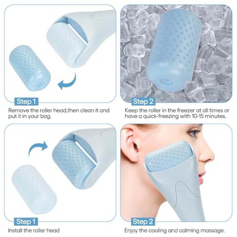 Fronnor Ice Roller for Face,Eyes,Women Gifts Idea,Therapeutic Cooling to Tighten Brighten Complexion and Reduce Wrinkles,Massager Under Eye Puffiness,Migraine and Pain Relidf (Haze Blue)