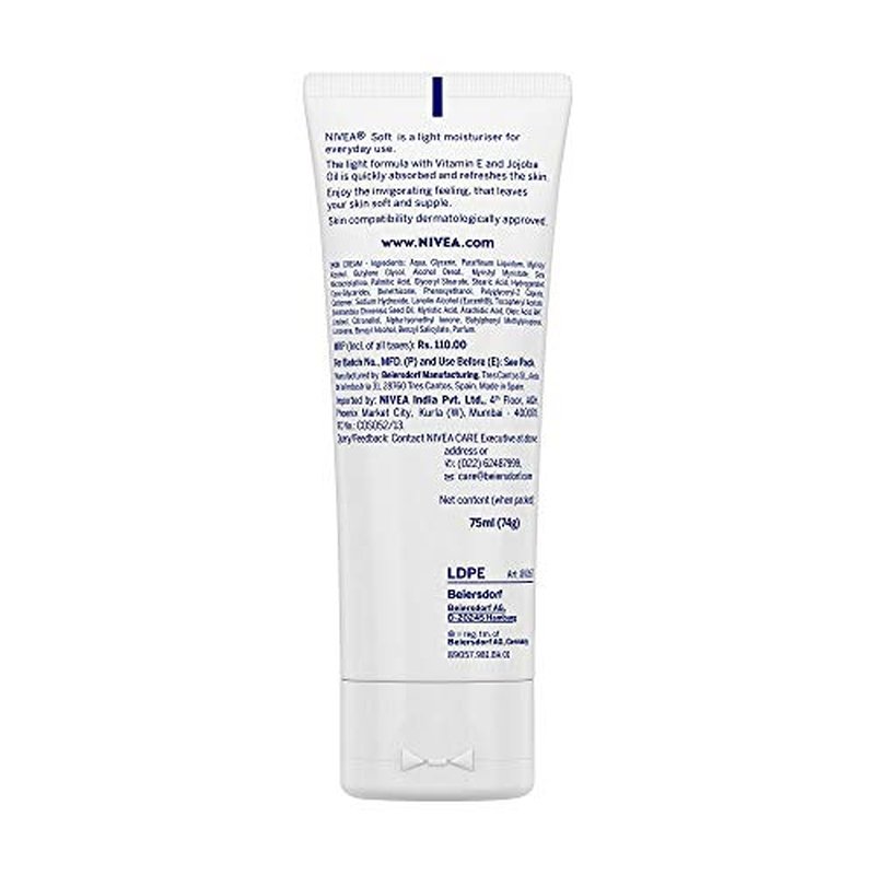 NIVEA Soft Refreshingly Soft Moisturizing Cream, Lightweight Body Moisturizer for Face, Body and Hands, Body Cream Enriched with Jojoba Oil and Vitamin E, 16 Oz Jar