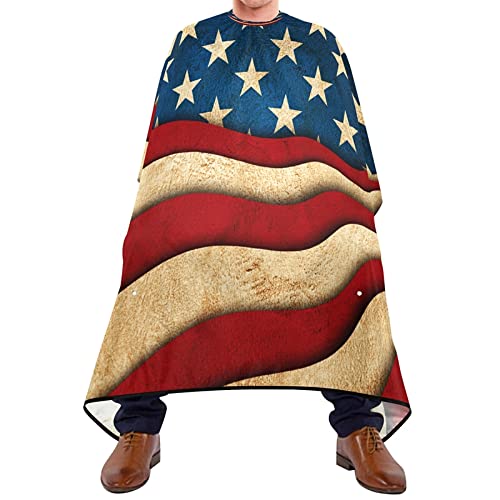 American Flag Barber Cape Salon Cape Haircut Apron Hair Cut Cape Waterproof, 55"x65"