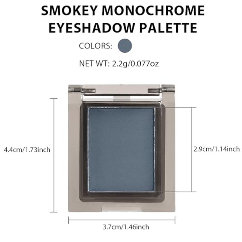 Eyeshadow Single lightslate Gray Matte, High-Pigment Monochrome Eye Shadow Pressed Powder, Everyday Velvety Silky Eye Makeup Looks, Professional Long-Lasting Waterproof Single Eyeshadow Palette, 01#
