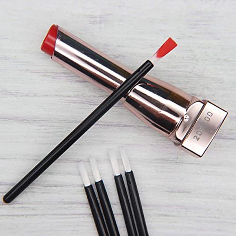 100 Pcs Disposable Makeup Lip Brushes PYO Cookie Paint Brushes Nail Polish Brushes Cosmetic Lip Brush Wands mini paint brushes for cookies (Black)