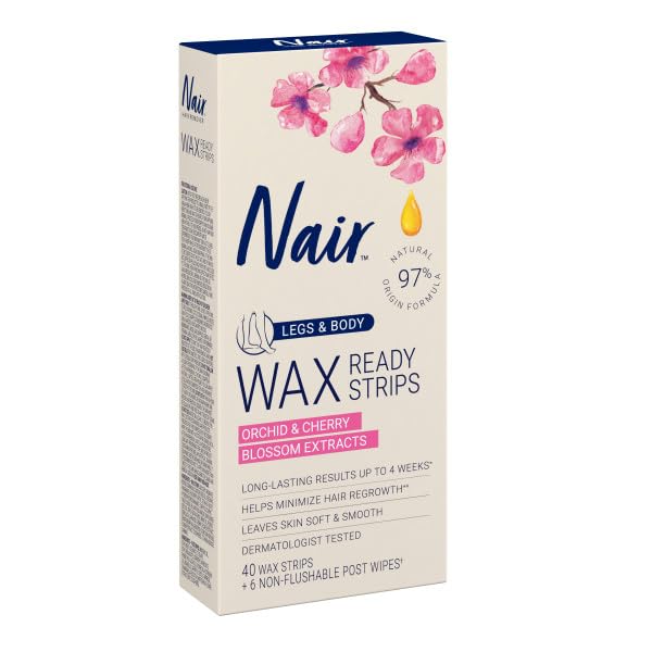 Nair Hair Remover Wax Ready-Strips 40 Count Legs/Body (3 Pack)