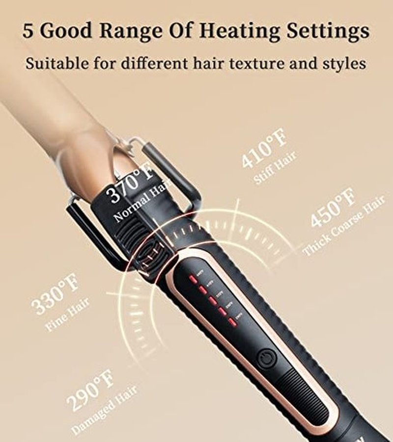 Svoky 1 Inch Tourmaline Ceramic Curling Iron | Professional Wand for Full Curls | Fast Heat Up, Dual Voltage for Travel
