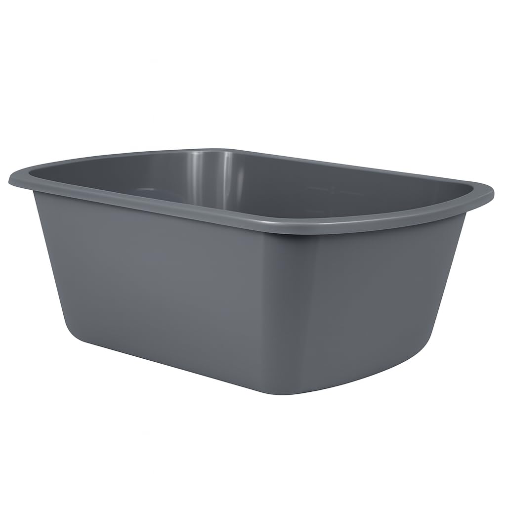 Vakly Plastic Wash Basin, 7 Qt, Rectangular Graduated 1 Pack