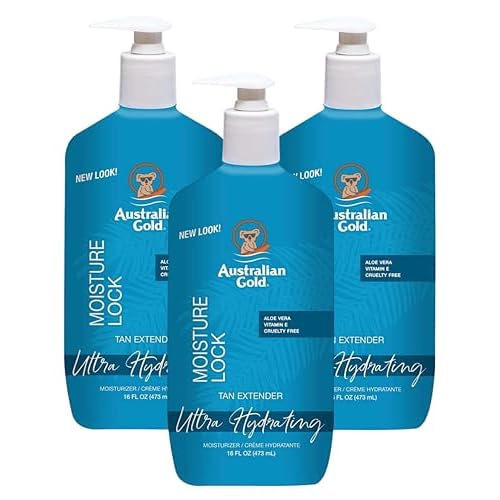 Australian Gold Moist Lock Tan Extender 16 Ounce Pump (Pack of 3)