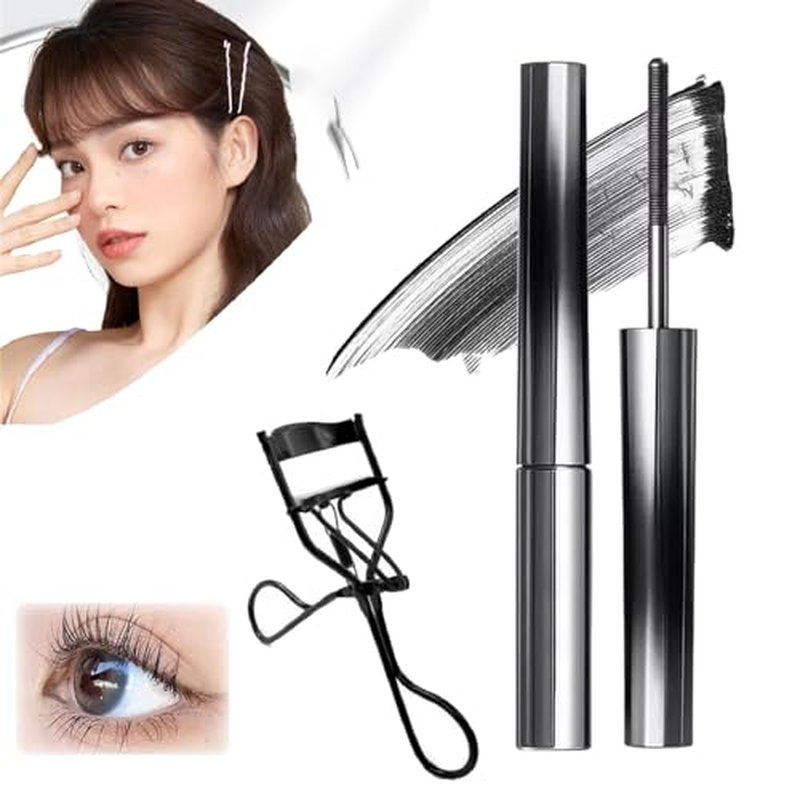 Chromamascara Mascara - Chromamascara, Chromamascara Waterproof, Chromamascara Beautiful, Washable Metal Rod Mascara, 3D Curling Eyelash Iron Extensions Mascara, Waterproof, Long Lasting (Black, 1)