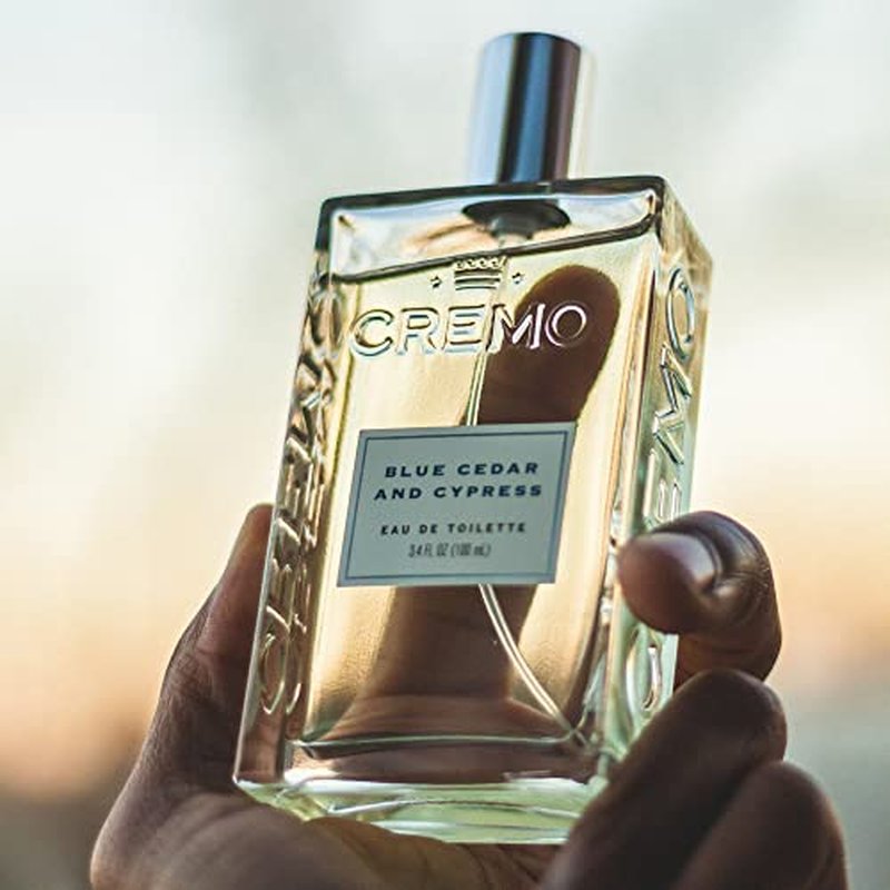 Cremo Cologne for Men - Blue Cedar & Cypress Mens Cologne Spray- A Woodsy Scent with Notes of Lemon Leaf, Cypress and Cedar, Fragrances For Men, 3.4 Fl Oz