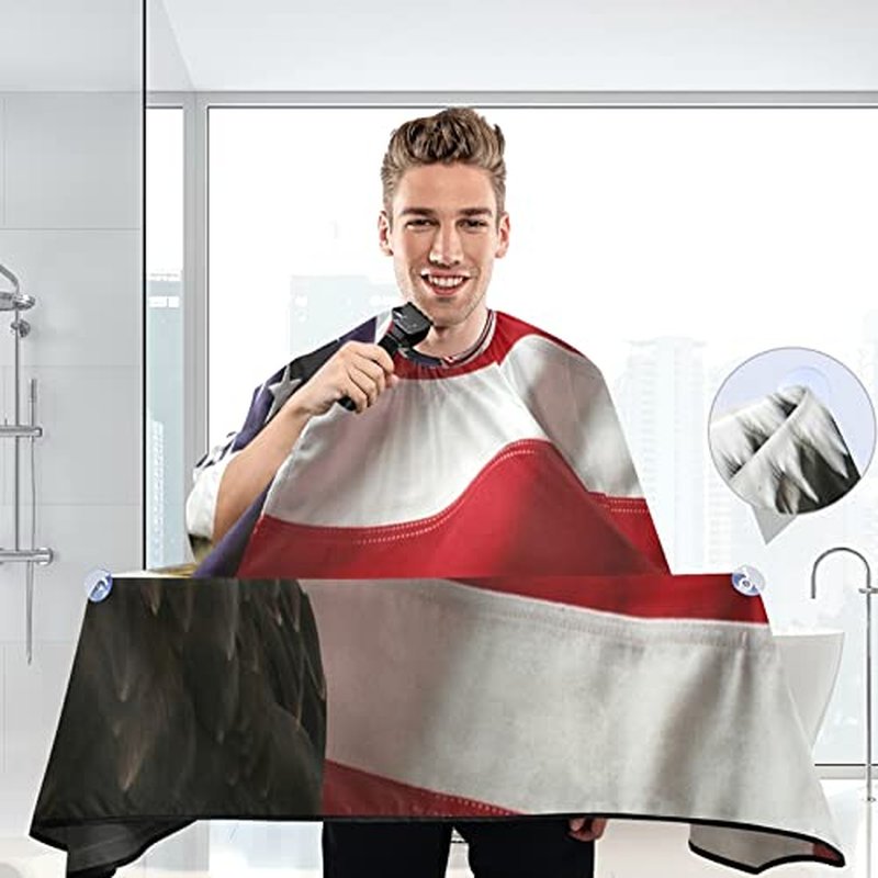 American Flag With Eagle Barber Cape Professional Salon Cape Haircut Apron Hair Cut Cape Waterproof, 55"x65"