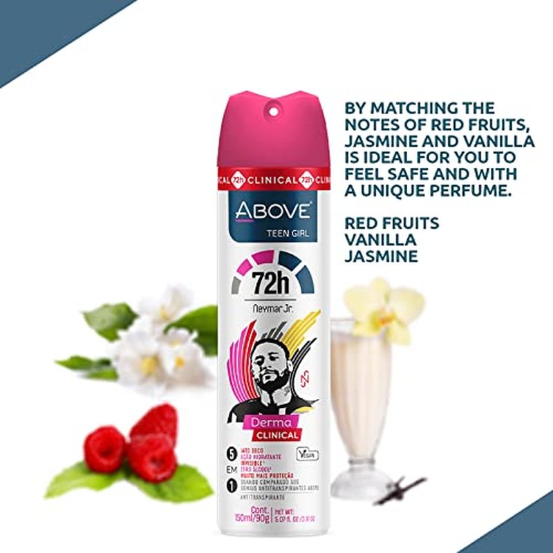 ABOVE Mens Deodorant Antiperspirant, 72 Hours (Extreme Men Black) -Protects Against Sweat & Body Odor - Dry, No Stain & Moisturizing Instant Freshness - Deodorant Spray, Alcohol Free - 3.17 oz