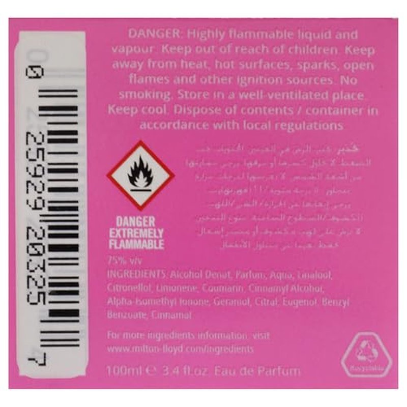 Milton-Lloyd Colour Me Neon Pink - Oriental Perfume for Women - Floral Woody Fragrances - Long Lasting Perfume for Women - Womens Perfume - 3.4 oz