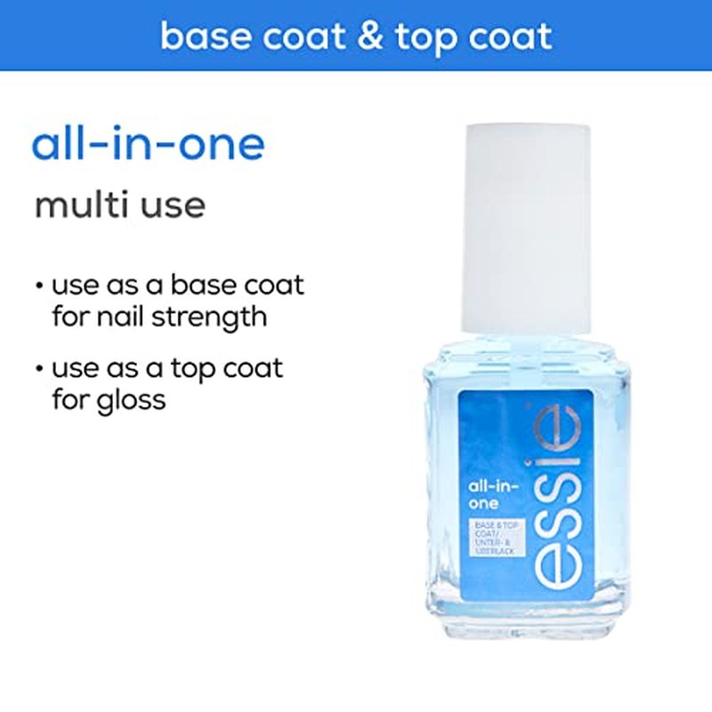 essie Salon-Quality Nail Polish Bundle, Black, Climbing High + All In One Base Coat and Top Coat, 0.46 fl oz each