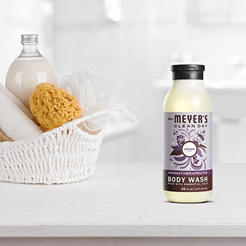 MRS. MEYER'S CLEAN DAY Lavender Body Wash - Moisturizing Shower Gel with Essential Oils | 16 oz