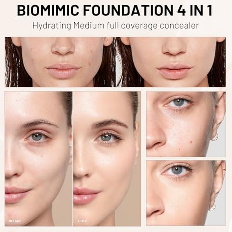 Match Cosmetics Foundation,Match Foundation 4 in 1,Foundation 4 in 1 - Medium Spectrum,Ultrablend 4 in 1 Foundation,4 in 1 Foundation Liquid with Spf 50,4 in 1 Concealer,Longwearing Waterproof(1 PCS)