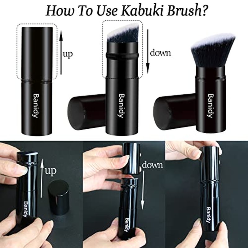 Makeup Brush, Banidy Retractable Kabuki Brush Foundation Brush for Powder Blush, Bronzer, Buffing, Liquid, Cream