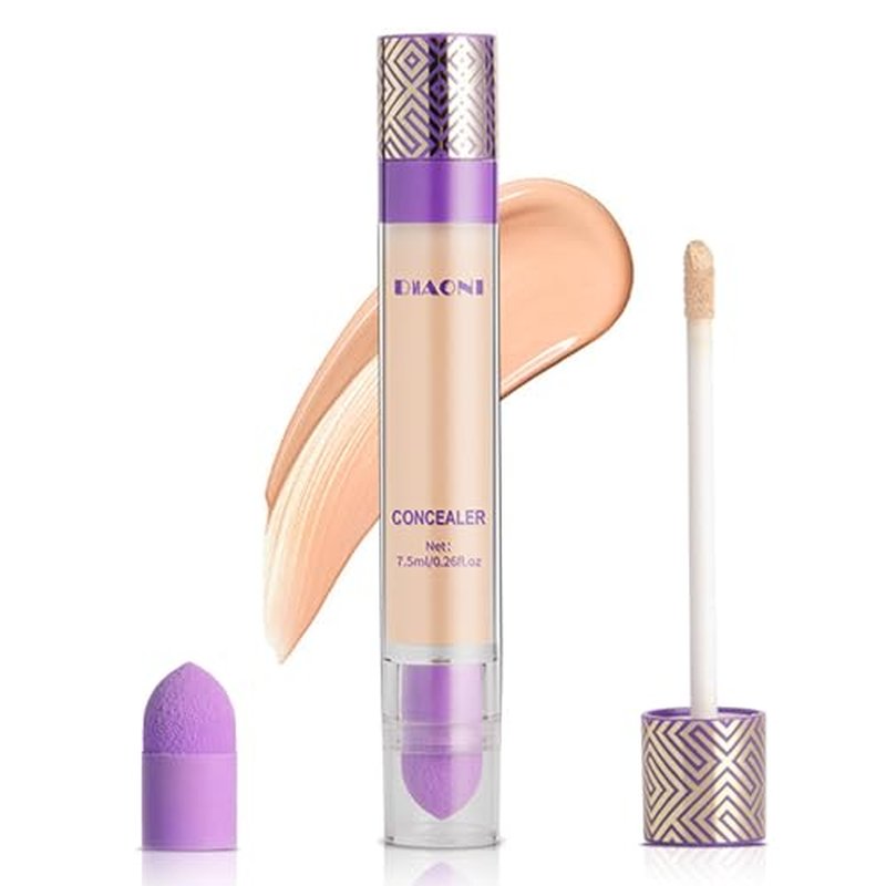DIAONI Coverage Concealer, DIAONI Liquid Concealer, Korean Conceals Stick Foundation, Lightweight, Long-Lasting, Waterproof, Natural Full Coverage (# 01 NATURAL COLOR)