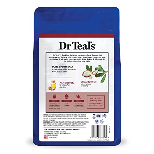Dr Teal's Epsom Salt Magnesium Soak, with Shea Butter & Almond Oil, 3 lbs