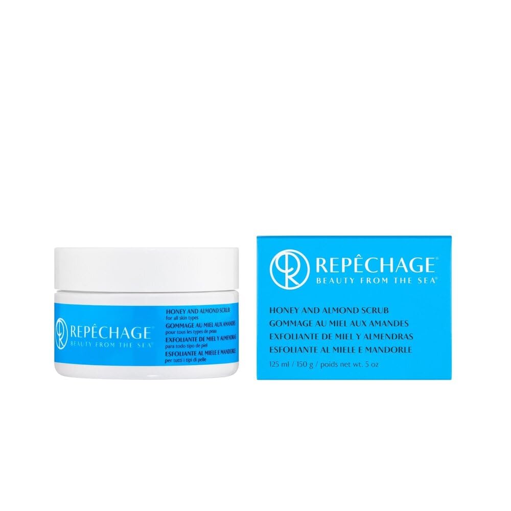 Repechage Honey and Almond Scrub For All Skin Types - Exfoliating Face Mask and Scrub Deeply Cleanses, Gentle Face Exfoliator Helps Remove Blackheads, 125ml / 0.5 oz.