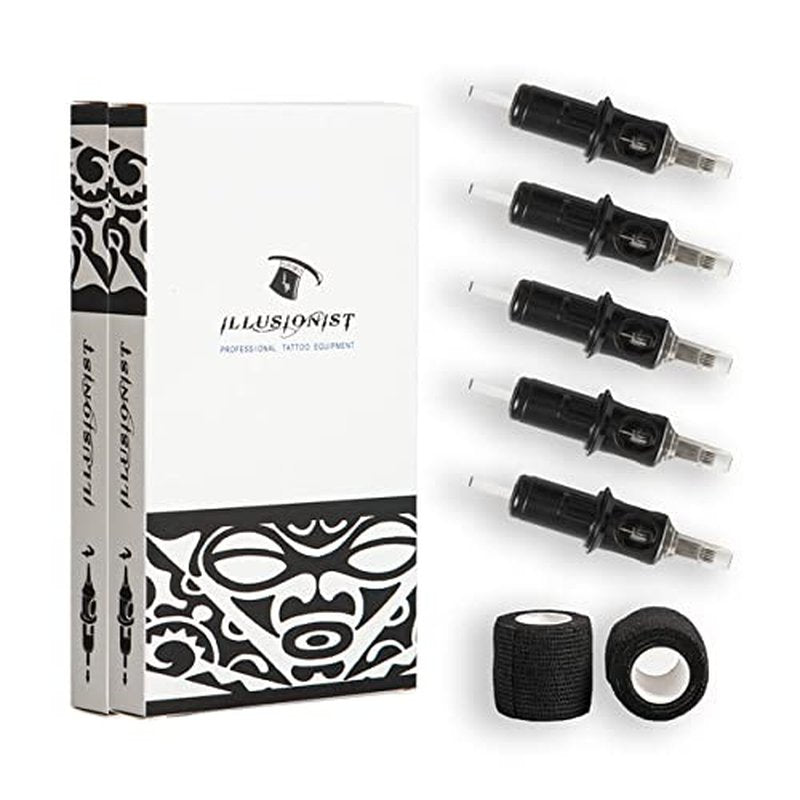 Illusionist Ultra Premium Professional Cartridge Needles w/Grip Wrap Tape #12 Curved Magnum 20 Pack (1215CM)